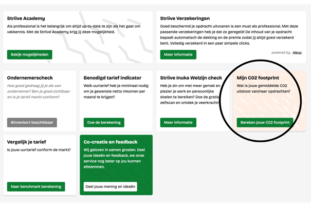 Nieuw op Striive: De CO₂ Footprint-widget